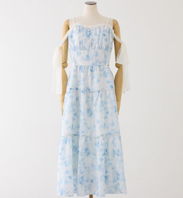  「【SMサイズ展開あり】サイドカットリボンロングキャミワンピース」|ワンピース|