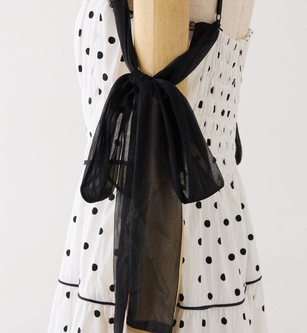  「【SMサイズ展開あり】サイドカットリボンロングキャミワンピース」|ワンピース|