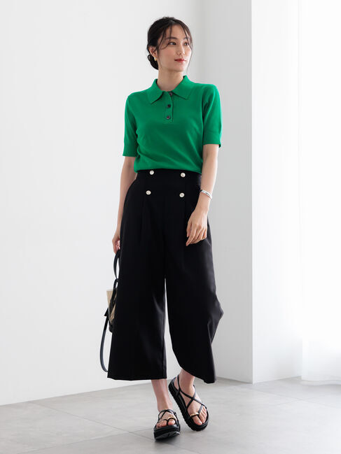 Te chichi「【遮熱】麻調ワイドクロップトパンツ」|その他|