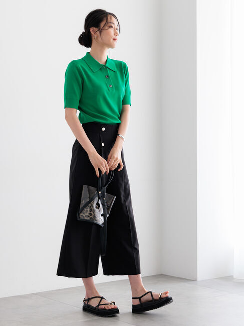 Te chichi「【遮熱】麻調ワイドクロップトパンツ」|その他|