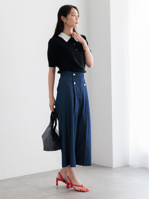 Te chichi「【遮熱】麻調ワイドクロップトパンツ」|その他|