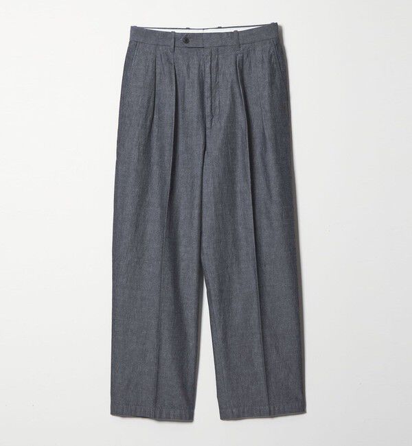 STEVEN ALAN「＜Steven Alan＞ デニムシャンブレー イン ツープリーツ ドレス トラウザーズ」|スラックス|NAVY