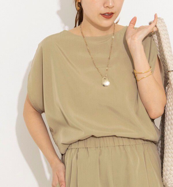 NOLLEY'S「《セットアップ対応》ウォッシャブルサンドウォッシュアシメブラウス」|シャツ・ブラウス|ベージュ