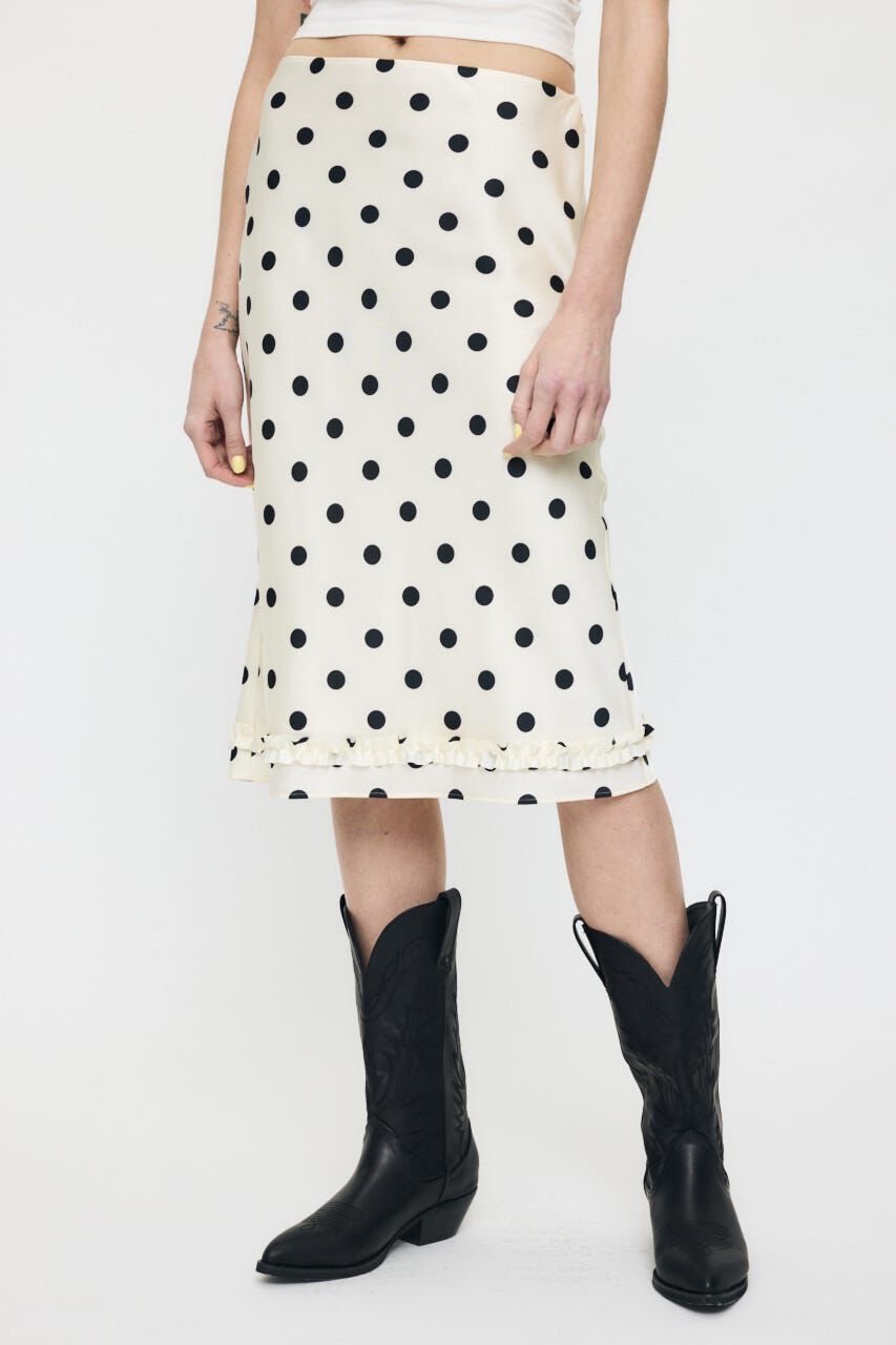 MOUSSY「SATIN DOT スカート」|スカート|WHT