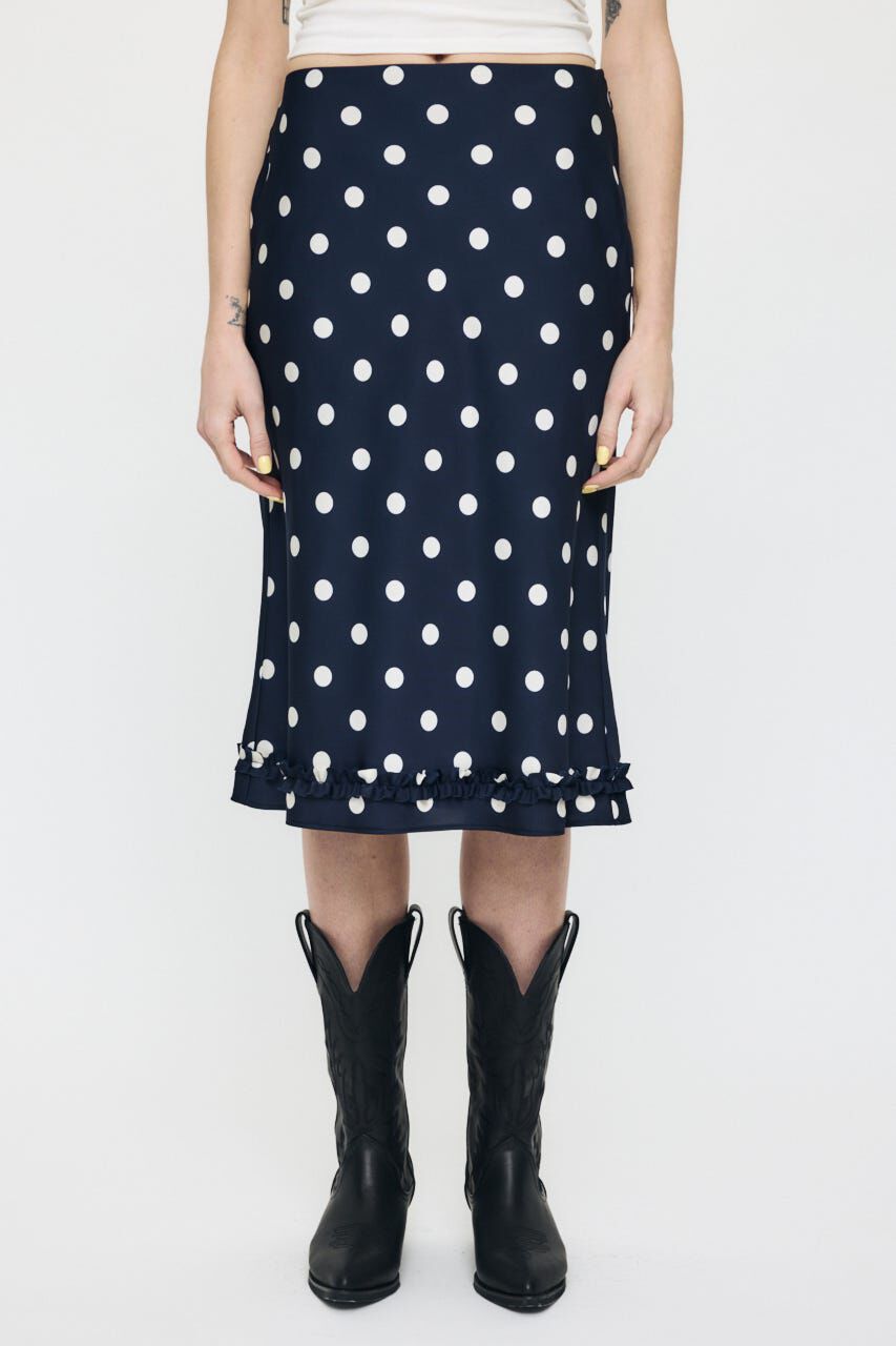 MOUSSY「SATIN DOT スカート」|スカート|NVY