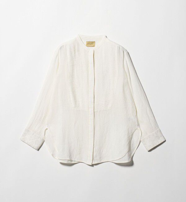 UNITED ARROWS「エンブロイダリー バンドカラー シャツ」|シャツ・ブラウス|OFF WHITE