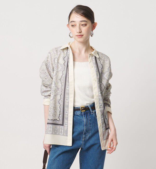 UNITED ARROWS「スカーフ プリント シャツ ‐ウォッシャブル‐」|シャツ・ブラウス|CREAM