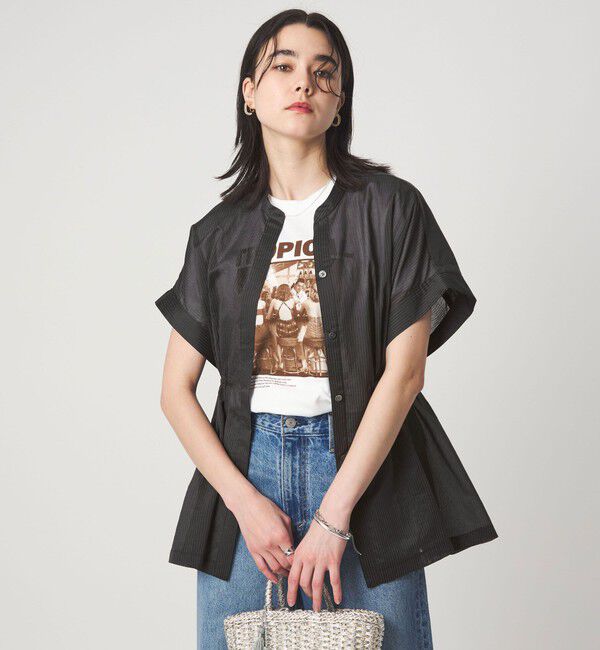 UNITED ARROWS green label relaxing「【結論シリーズ】ギャザーハイウエストブラウス［size SHORTあり］」|シャツ・ブラウス|
