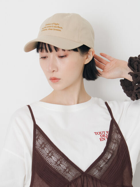 Samansa Mos2「【消臭効果】コットンツイル刺繍キャップ」|その他|ベージュ