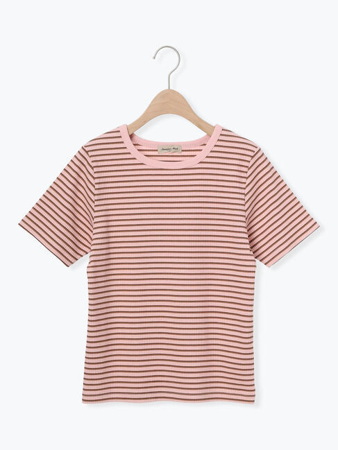 Samansa Mos2「【接触冷感】柄アソート半袖リブカットソー」|Tシャツ・カットソー|ピンク