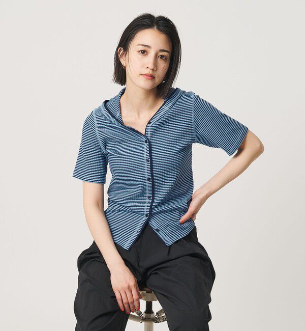 BEAUTY&YOUTH UNITED ARROWS「ボーダー＆ソリッド フード カーディガン」|カーディガン|COBALT