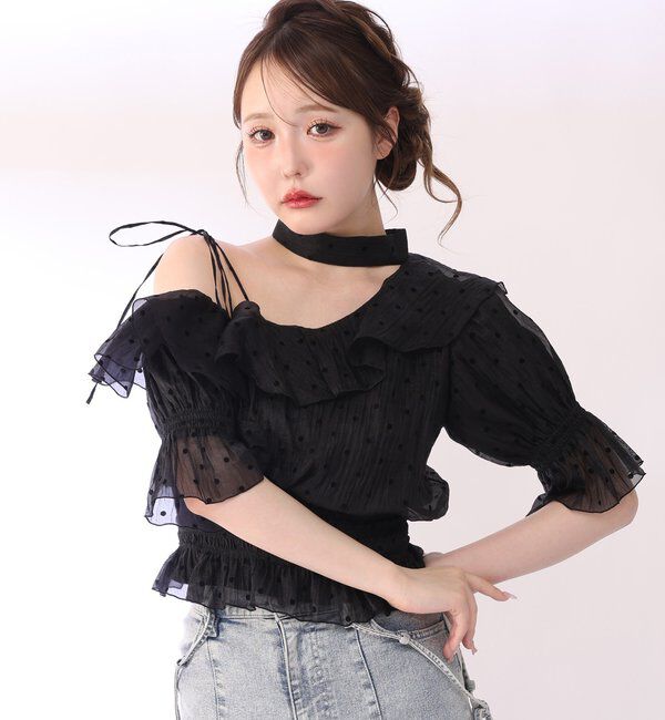  「2WAYワンショルフリル半袖ブラウス」|シャツ・ブラウス|