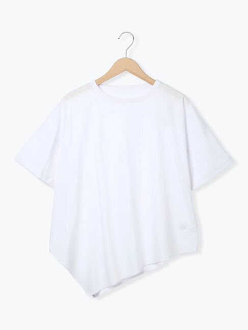 Samansa Mos2「アシンメトリーリンガーTシャツ」|Tシャツ・カットソー|ホワイト
