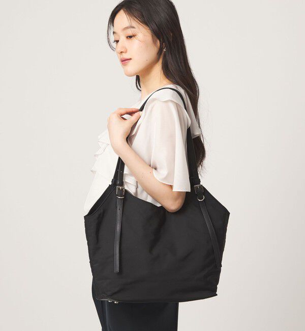 UNITED ARROWS green label relaxing「【WEB限定】2WAYバックルハンドル トートバッグ / ショルダーバッグ / A4サイズ はっ水」|トートバッグ|BLACK