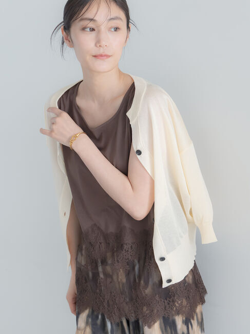 Te chichi「スカラップレースヘムタンクトップ」|タンクトップ|ブラウン