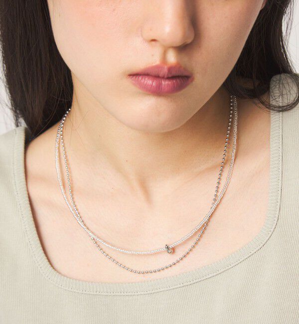 UNITED ARROWS green label relaxing「2WAY ビーズ＆ボールチェーン ネックレス」|ネックレス|SILVER