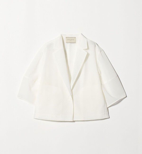 UNITED ARROWS「シアー ショート ジャケット ‐ウォッシャブル‐」|テーラードジャケット|OFF WHITE