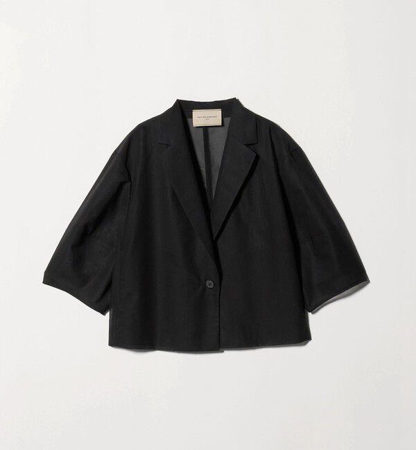 UNITED ARROWS「シアー ショート ジャケット ‐ウォッシャブル‐」|テーラードジャケット|BLACK