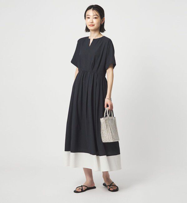 UNITED ARROWS green label relaxing「Breeze Cool ワンピース マシンウォッシャブル 通気性 UVカット」|ワンピース|NAVY