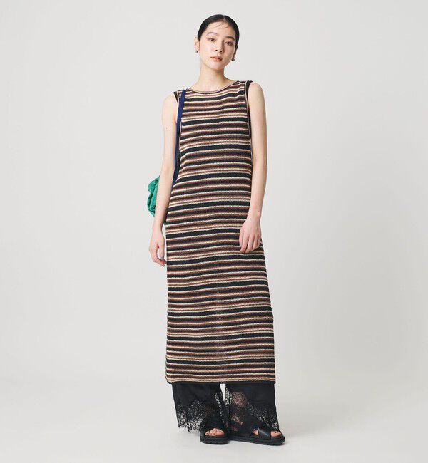 BEAUTY&YOUTH UNITED ARROWS「コットン メッシュ ボーダーワンピース」|ワンピース|