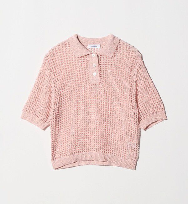 NICE WEATHER「＜NICE WEATHER＞メッシュ ショートスリーブ ポロシャツ」|ニット・セーター|LT.PINK