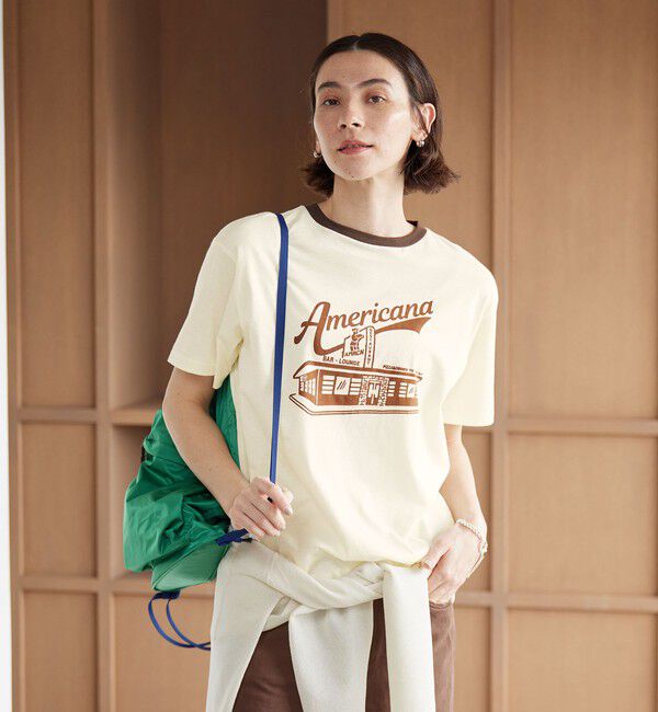 BEAUTY&YOUTH UNITED ARROWS「【WEB限定/別注】＜Americana＞リンガーTシャツ」|Tシャツ・カットソー|WHITE