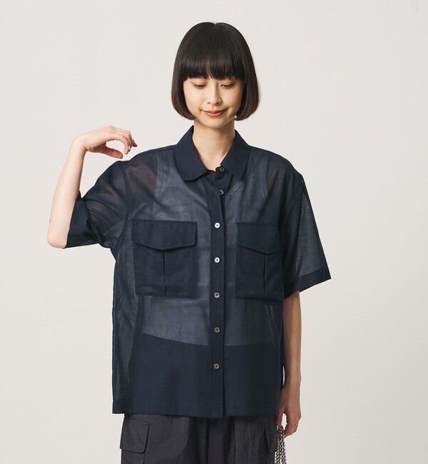 BEAUTY&YOUTH UNITED ARROWS「コットンツイル シアー サファリシャツ」|シャツ・ブラウス|NAVY