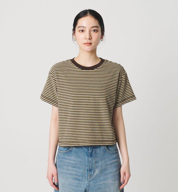 BEAUTY&YOUTH UNITED ARROWS「コットン パイルボーダー ショートスリーブ Tシャツ」|Tシャツ・カットソー|