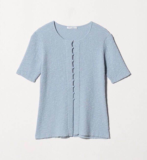 BEAUTY&YOUTH UNITED ARROWS「麻ブレンド スラブ フロントボタン ショートスリーブ カーディガン ウォッシャブル」|カーディガン|LT.BLUE