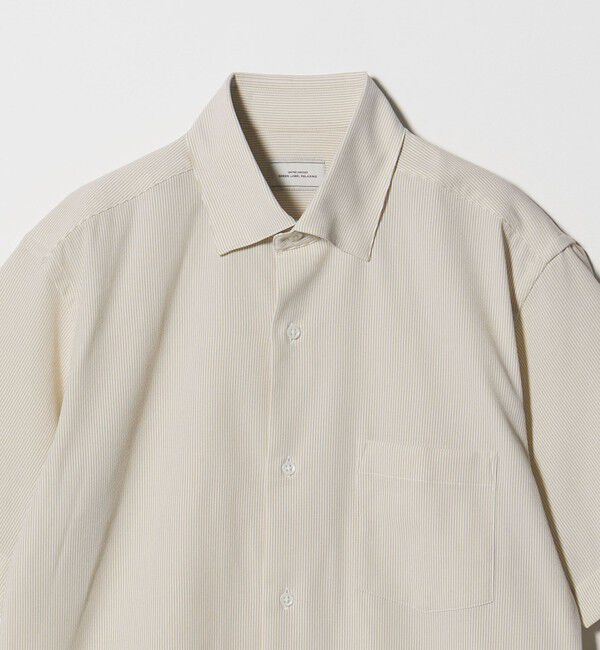 UNITED ARROWS green label relaxing「ポリエステル ラッカン ストライプ スタンダード スナップ ボタンダウン 半袖 シャツ -ストレッチ・イージ」|シャツ・ブラウス|