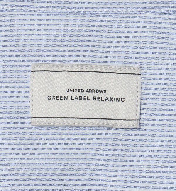 UNITED ARROWS green label relaxing「ポリエステル ラッカン ストライプ スタンダード スナップ ボタンダウン 半袖 シャツ -ストレッチ・イージ」|シャツ・ブラウス|