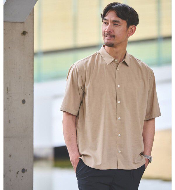 UNITED ARROWS green label relaxing「【WEB限定】JUST fit ウールライク ボックス シルエット 半袖 シャツ」|シャツ・ブラウス|MOCA