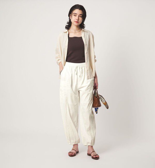 UNITED ARROWS green label relaxing「バルーン カーゴ パンツ オフホワイト  UVカット」|カーゴ|