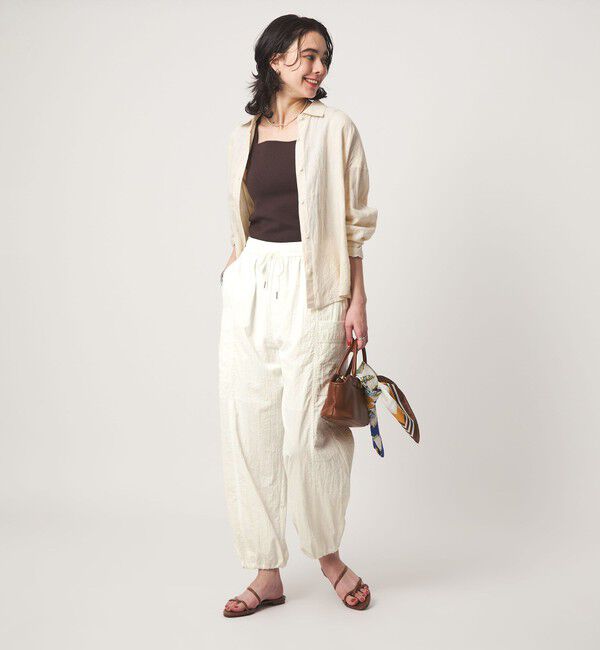 UNITED ARROWS green label relaxing「バルーン カーゴ パンツ オフホワイト  UVカット」|カーゴ|