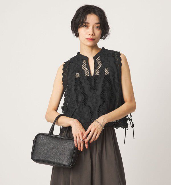 UNITED ARROWS green label relaxing「エンブロイダリー ベスト」|ベスト・ジレ|BLACK