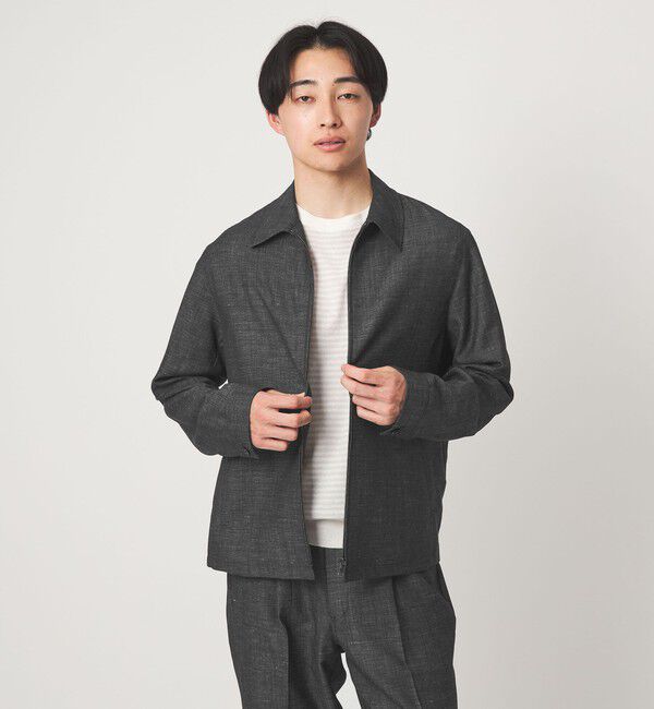 UNITED ARROWS green label relaxing「TW リネン デニムライク ブルゾン」|ブルゾン・スタジャン|BLACK