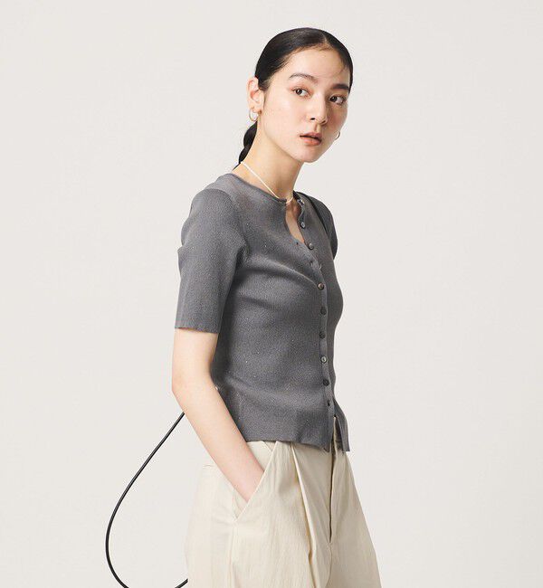 BEAUTY&YOUTH UNITED ARROWS「スパンコール ハーフスリーブ ２WAYカーディガン ウォッシャブル」|カーディガン|
