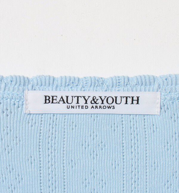 BEAUTY&YOUTH UNITED ARROWS「コットン パターンメッシュ ショートスリーブ カーディガン ウォッシャブル」|カーディガン|