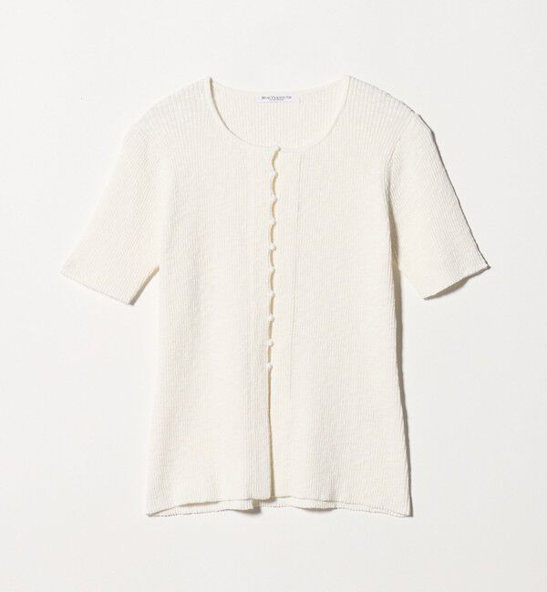BEAUTY&YOUTH UNITED ARROWS「麻ブレンド スラブ フロントボタン ショートスリーブ カーディガン ウォッシャブル」|カーディガン|OFF WHITE