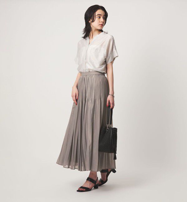 UNITED ARROWS green label relaxing「ライトシアー プリーツ スカート」|フレア|