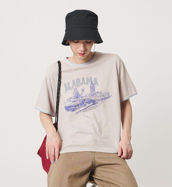 BEAUTY&YOUTH UNITED ARROWS「【別注】＜RUSSELL ATHLETIC＞リンガー Tシャツ」|Tシャツ・カットソー|LT.GRAY