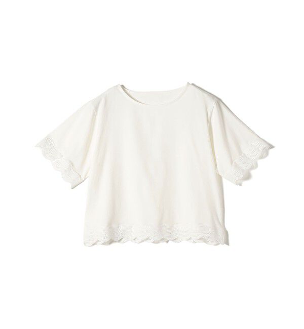 SHIPS Colors 「《予約》SHIPS Colors:〈洗濯機可能〉リンク レース コンビ TEE◆」|Tシャツ・カットソー|