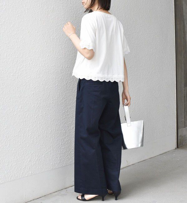SHIPS Colors 「《予約》SHIPS Colors:〈洗濯機可能〉リンク レース コンビ TEE◆」|Tシャツ・カットソー|