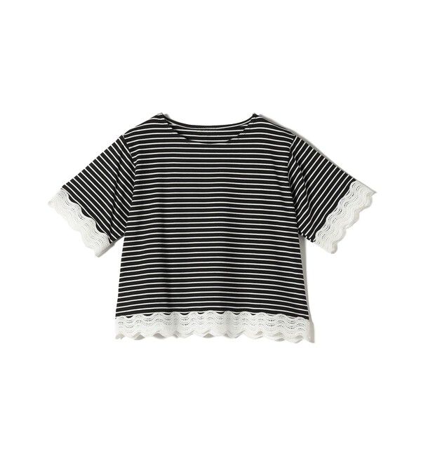 SHIPS Colors 「《予約》SHIPS Colors:〈洗濯機可能〉リンク レース コンビ TEE◆」|Tシャツ・カットソー|