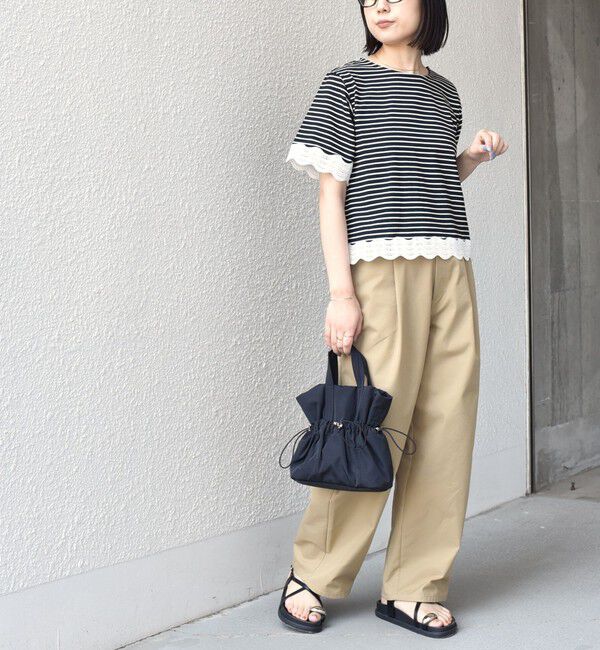 SHIPS Colors 「《予約》SHIPS Colors:〈洗濯機可能〉リンク レース コンビ TEE◆」|Tシャツ・カットソー|