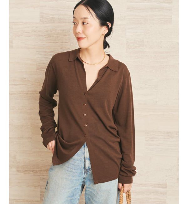 Plage「《追加》sheer skipper ニット」|ニット・セーター|ブラウン