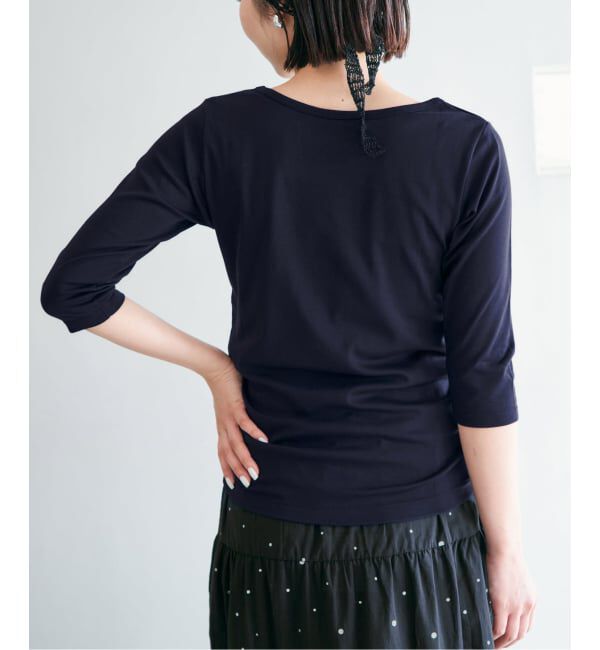 IENA「《追加2》ATON/エイトン 別注 SUVIN FRAISE ボートネック Tシャツ」|Tシャツ・カットソー|