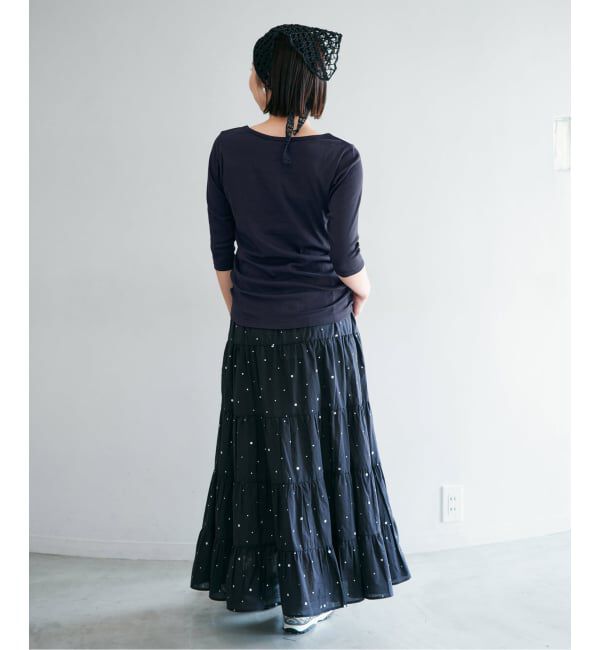 IENA「《追加2》ATON/エイトン 別注 SUVIN FRAISE ボートネック Tシャツ」|Tシャツ・カットソー|