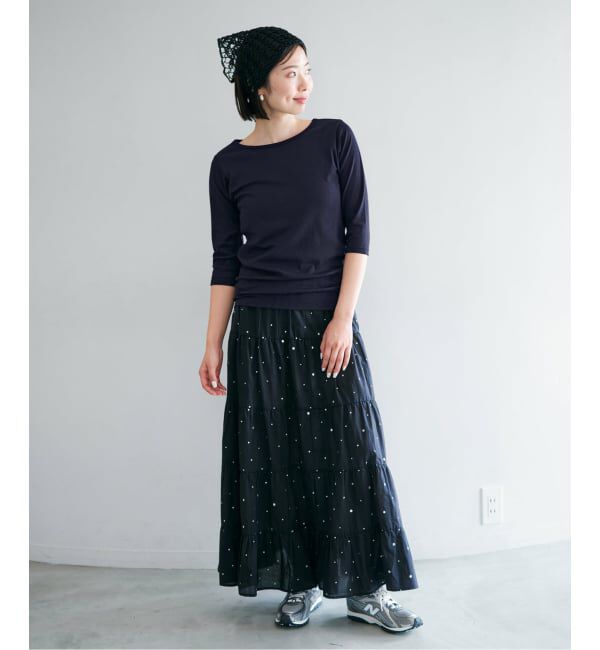 IENA「《追加2》ATON/エイトン 別注 SUVIN FRAISE ボートネック Tシャツ」|Tシャツ・カットソー|