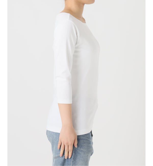 IENA「《追加2》ATON/エイトン 別注 SUVIN FRAISE ボートネック Tシャツ」|Tシャツ・カットソー|